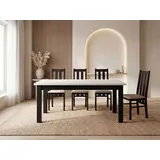 WFL GROUP Küchentisch 140 x 80 cm bis 180 cm weiß