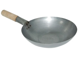 Vogue Stahl Wok flacher Boden 35,5cm