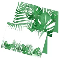 Itenga Grußkarten itenga 24x Tischkarten Platzkarten "Blätter" grün floral