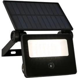 Telefunken LED Strahler Solar mit Bewegungsmelder, Dämmerungssensor, 1000 Lumen, Baustrahler, Außenlampe, Außenleuchte, Akku, Außenwandleuchte, Außenstrahler, 14x11,5x18 cm, Schwarz