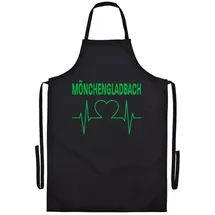 multifanshop Grillschürze - Mönchengladbach - Herzschlag - Druck grün - Schürze