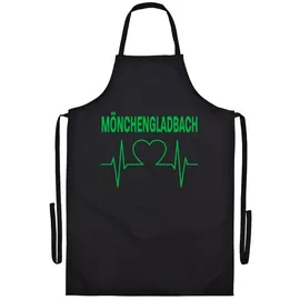multifanshop Grillschürze - Mönchengladbach - Herzschlag - Druck grün - Schürze