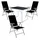Mojawo Camping Set Campingtisch + 3 Campingstuhl Schwarz