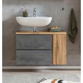 WELLTIME Waschbeckenunterschrank Sölden 85 x 56 cm Grau