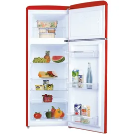 Amica DTR 374 190 R Retro-Kühl-Gefrierkombination (206 l, 1440 mm hoch, Rot)