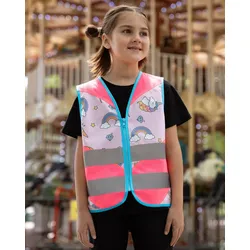 Korntex Kinder Warnweste Action Line Fantasy - neon pink - XXS (3-4 Jahre)