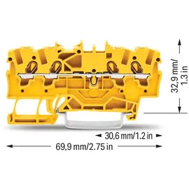 WAGO 2001-1406 Durchgangsklemme 4.20mm Zugfeder Gelb
