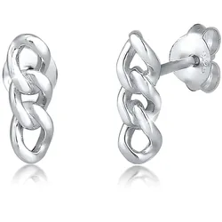 Paar Ohrstecker ELLI "Hänger Panzerkette Trend Blogger Cool 925 Silber", silber, Ohrringe, Damen, OneSize, ohne Stein, Silber 925 (Sterlingsilber)