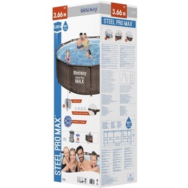 BESTWAY Steel Pro MAX Swimming Pool-Set Deluxe Series Rund 366x100 cm
