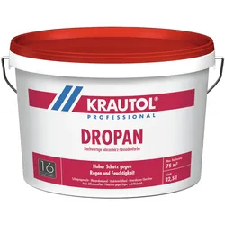 Krautol Siliconharz-Fassadenfarbe DROPAN hochwetterbeständig, kapillarhydrophob, 5 Liter, weiß