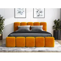 mebloland Polsterbett SONIC -OM 140 x 200 mit Bettkasten. Farbe: Gelb - Gelb