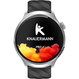 knauermann PRO 4 Rund 47 mm Aluminiumgehäuse Silber Silikonarmband Silber inkl. verschiedene Armbänder