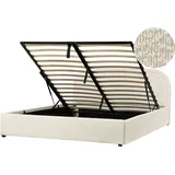 Beliani Bett mit Stauraum Bouclé Quillien 140 x 200 cm