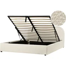 Beliani Bett mit Stauraum Bouclé Quillien 140 x 200 cm