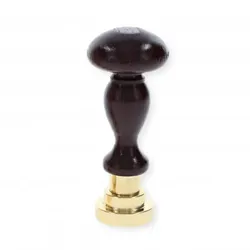 Personalisierter Wachssiegel-Stempel in 25 mm mit dunklem Holzgriff