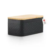 LARS NYSØM LARS-NYSØM Brotkasten Glaede Carbon Black, Stahl / Bambus, abnehmbarer Deckel, 34,5 x 18,5 x 15,8 cm, schwarz
