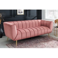 riess-ambiente Sofa NOBLESSE 225cm altrosa / gold, Einzelartikel 1 Teile, Wohnzimmer · Samt · Metall · 3-Sitzer · Federkern · Retro Design rosa