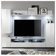 trendteam Wohnwand Dos weiß Hochglanz B/H/T: ca. 208x165x33 cm - Weiss