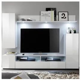 trendteam Wohnwand Dos weiß Hochglanz B/H/T: ca. 208x165x33 cm - Weiss