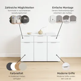 OTTO home Kombikommode 120 x 81 x 42 cm Weiß