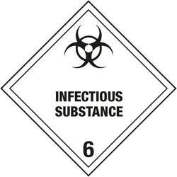 Placard Kl. 6.2 Infectious Substance, 250x250mm