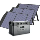 ALLPOWERS S2000 Pro Tragbares Powerstation mit 3x 100W Faltbares Solarpanel, 1451Wh 2400W (4000W Spitzenwert) AKKU Solargenerator Mobiler Stromspeicher Power Station für Home Notfall Camping RV Reise