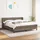 vidaXL Boxspringbett mit Matratze Taupe 180x200 cm Stoff