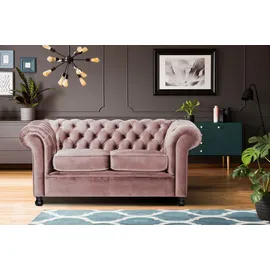 Home Affaire Chesterfield-Sofa HOME AFFAIRE "Chesterfield Home 2-Sitzer", rosa (altrosa), B:152cm H:75cm T:90cm, Luxus-Microfaser Vintageoptik (100% Polyester);Luxus-Microfaser (100% Polyester);Samtvelours (100% Polyester), Sofas, mit edler Knopfheftung und typischen