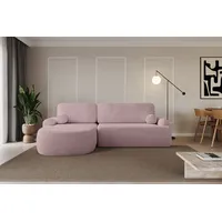 ALTDECOR Ecksofa LIRA-L, Couch mit Schlaffunktion, Wohnzimmer - Wohnlandschaft, Corner Sofa Bett Eckcouch Couch L-Form Schlafcouch Ausziehbar rosa