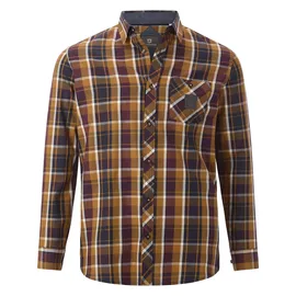 Jan Vanderstorm Langarmhemd kariert Orange 4XL