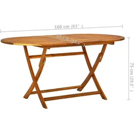vidaXL Garten-Essgruppe 7-tlg. braun klappbar 41748