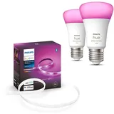 Hue Lightstrip Plus V4 EMEA 2 m Base Kit + Philips HueWCA 9 Watt A60 E27 2P EU