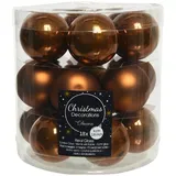 Christmas Decorations Weihnachtskugeln Glas 4cm x 18 Stück kleine Christbaumkugeln kupferbraun