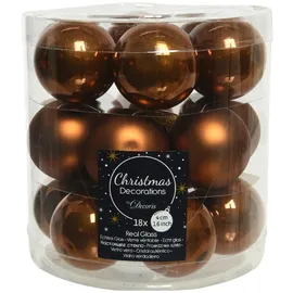 Christmas Decorations Weihnachtskugeln Glas 4cm x 18 Stück kleine Christbaumkugeln kupferbraun