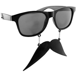 Sun Staches Kostüm Schnauzer Partybrille, Lustige Brille mit imposantem Schnauzbart schwarz