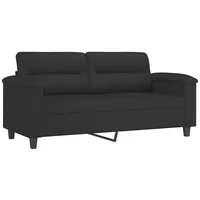 VidaXL 2-Sitzer-Sofa Schwarz 140 cm Mikrofasergewebe