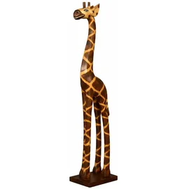 Woru Giraffe Dekofigur aus Albesia Holz handbemalt 150cm