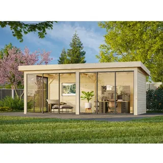 Palmako Gartenhaus Connect Lenna Set 402 Slide naturbelassen