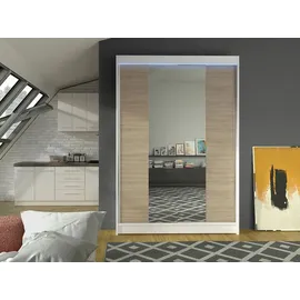 Mirjan24 Schiebetürenschrank Lino II 2-türig 120 x 200 x 60 cm Beige/Weiß