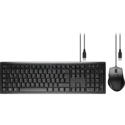 USB Tastatur-Maus-Set, Tastatur und Maus Set, kabelgebunden mit USB-Anschluss, QWERTZ-Tastatur mit deutschem Tastaturlayout