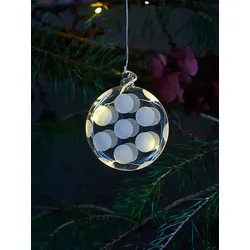 LED-Weihnachtsanhänger Polka Sirius Glas/Punkte, weiß, Designer Pernille Struer, 1.5 cm