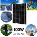 GLIESE Balkonkraftwerk 12V Solarpanel 300W 200W 150W 100W, 100 W, Monokristallin, (Packung, 1-St., 100 Watt Solarmodul), Erweiterbar durch Serien- und Parallelschaltung