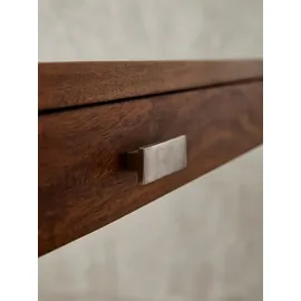 KADIMA DESIGN Massiver Sheesham-Schreibtisch mit X-förmigem Metallgestell. 120x55x78 cm