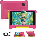 Byxsb Kinder Tablet 7-Zoll Android 13, 5GB RAM 32GB ROM, mit Kindersicherung und Kindererziehung, Bluetooth, WiFi, Dual-Kameras, GMS, stoßfestes Gehäuse, vorinstallierte Kinderanwendungen (Rosa)