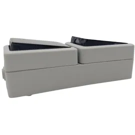 Buri 2 Fach Steckdose Klapp-Deckel Doppelsteckdose 16 A / 250 V / IP44 Aufputz grau, Variante:vertikal