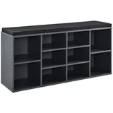[en.casa] Schuhschrank, Ottawa (103 x 30 x 48 cm, mit 10 Fächer Dunkelgrau