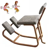 ZHDLJ Kniestuhl, Ergonomischer Stuhl Orthopädischer Kniestuhl Bürostuhl Kniender Hocker Computerstuhl Kniehocker mit Lehne und Bequemem Dickem Kissen für Entlastet Rückgrat