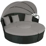Tectake Sonneninsel Rattan schwarz/grau