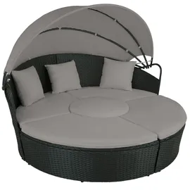 Tectake Sonneninsel Rattan schwarz/grau