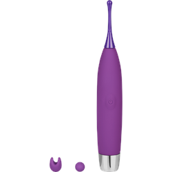 Edler Auflegevibrator aus Silikon, 19,5 cm, violett | silber